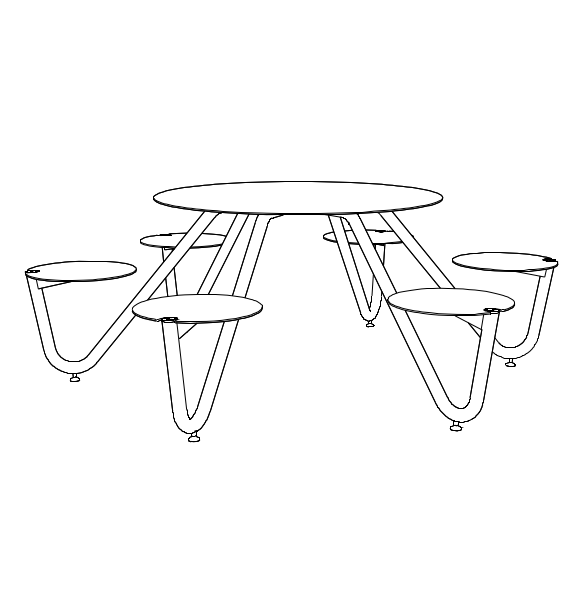 Pöytäpenkki mmcité Orbit LOB260 LOB260 - 002000 - ral1000 - Lehtovuori
