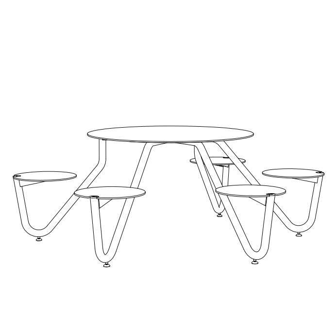 Pöytäpenkki mmcité Orbit LOW460 LOW460 - 002000 - ral1000 - Lehtovuori