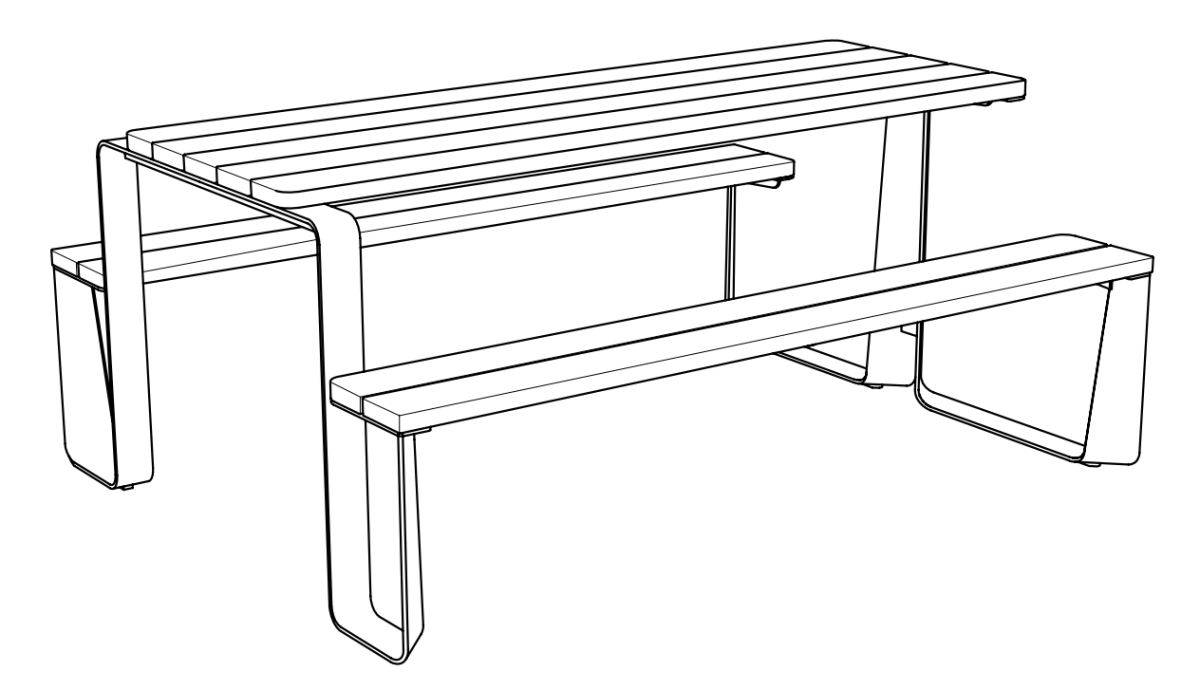 Pöytäpenkki mmcité Rautster RTW151t RTW151 - 202000 - ral1000 - Lehtovuori