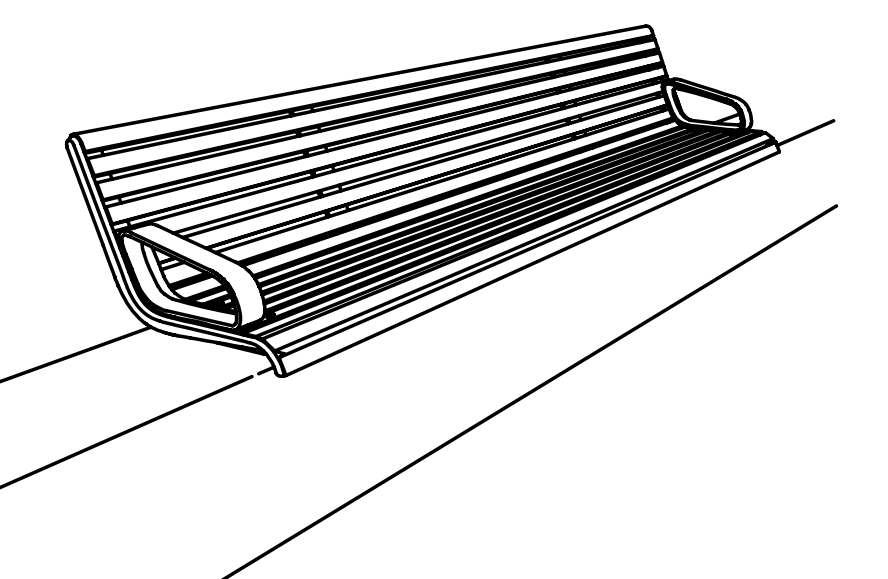 Puistonpenkki mmcité Port PQX356 - 02t PQX356 - 02 - 212000 - ral1000 - Lehtovuori