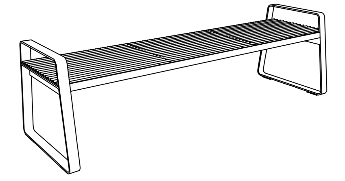 Puistonpenkki mmcité Preva Urbana LPU221 LPU221 - 002000 - ral1000 - Lehtovuori