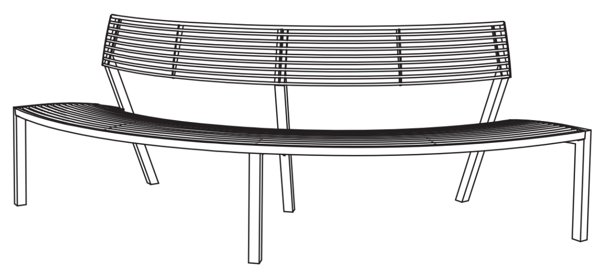 Puistonpenkki mmcité Vera LV530 LV530 - 002000 - ral1000 - Lehtovuori