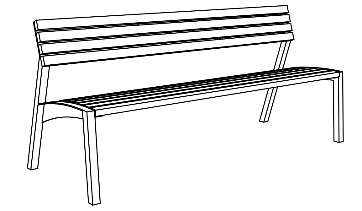 Puistonpenkki mmcité Vera LV751t LV751 - 202000 - ral1000 - Lehtovuori