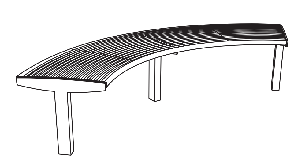 Puistonpenkki mmcité Vera Solo LVS510 LVS510 - 002000 - ral1000 - Lehtovuori