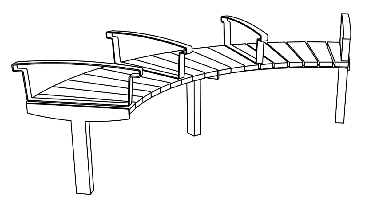 Puistonpenkki mmcité Vera Solo LVS615t LVS615 - 202000 - ral1000 - Lehtovuori