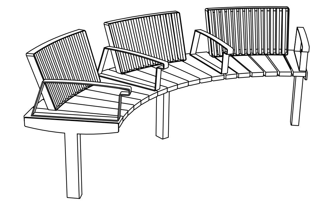 Puistonpenkki mmcité Vera Solo LVS635 - a - t LVS635 - a - 202000 - ral1000 - Lehtovuori