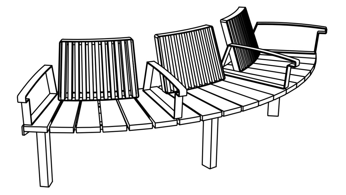 Puistonpenkki mmcité Vera Solo LVS635 - e - t LVS635 - e - 202000 - ral1000 - Lehtovuori