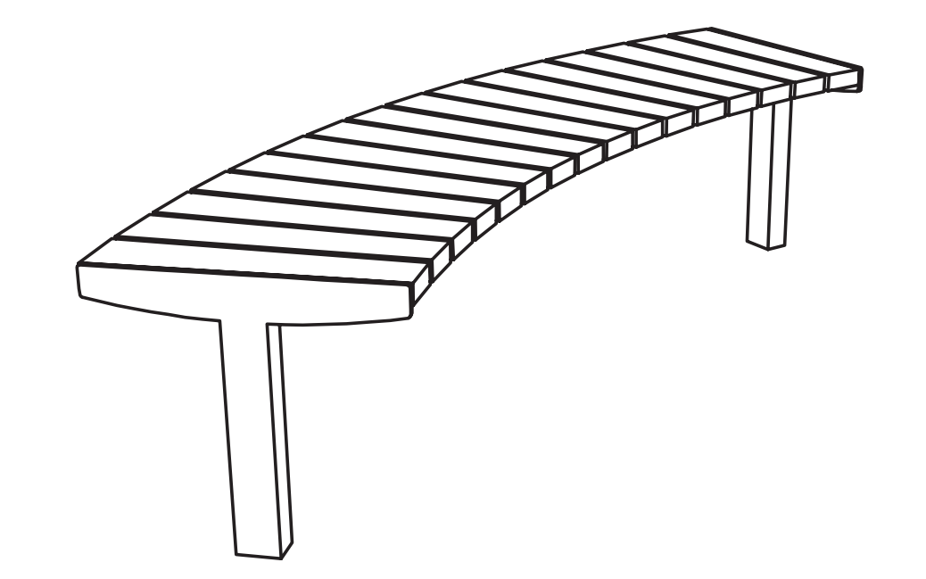 Puistonpenkki mmcité Vera Solo LVS650t LVS650 - 202000 - ral1000 - Lehtovuori