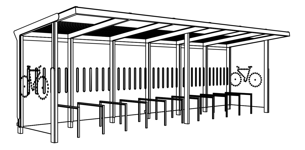 Pyöräkatos mmcité Aureo Velo AE - V610 - 02 - SS AE - V610 - SS - 202400 - ral1000 - Lehtovuori