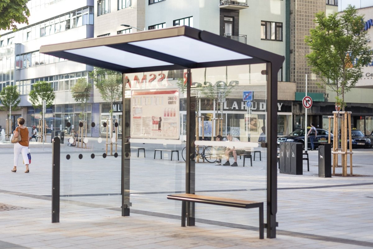 Pysäkkikatos Aureo AE210a - SS AE210a - SS - 202500 - ral1000 - Lehtovuori