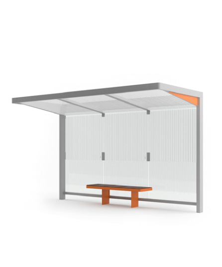 Pysäkkikatos mmcité Nubo NUB300 - SS NUB300 - SS - 202500 - ral1000 - Lehtovuori