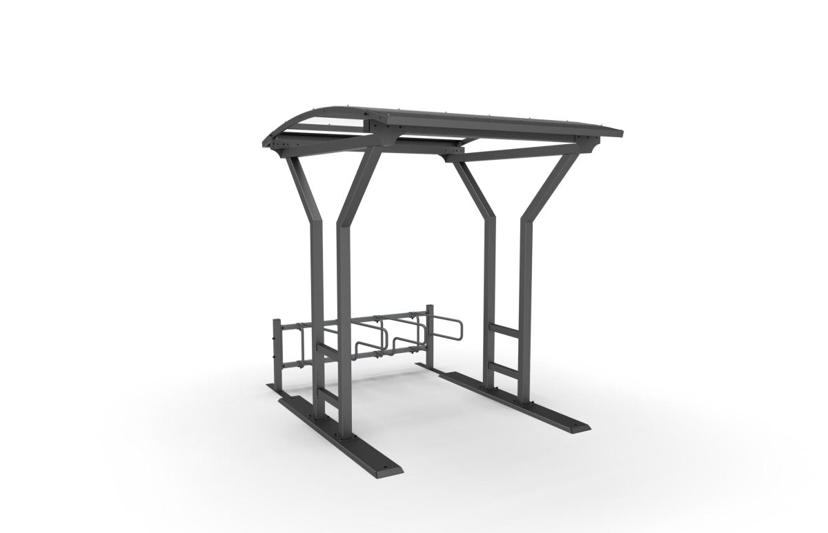 Vario 1 - pyöräkatos 2 m, 1 - puol CubiQ std - pyörätelineet, 4pp, pinta - asennus - Lehtovuori