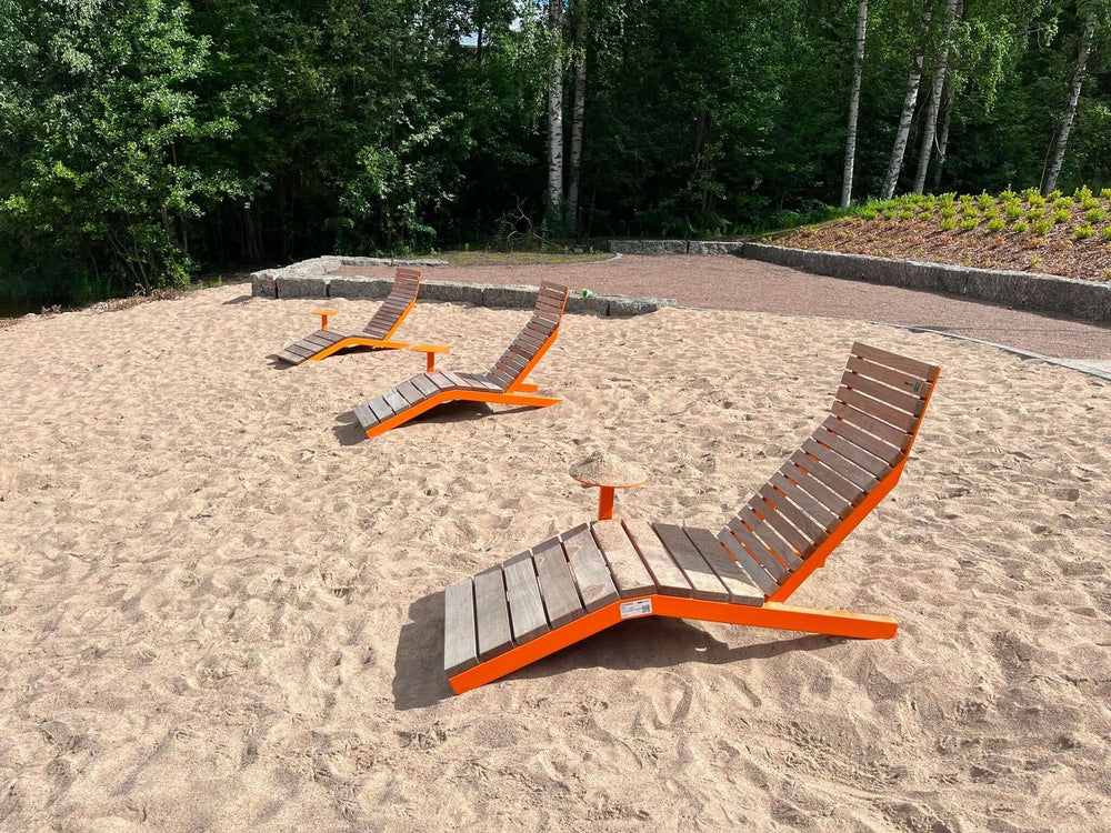 Taavetin uimaranta, Luumäki - City roska-astia, Rivage aurinkotuolit