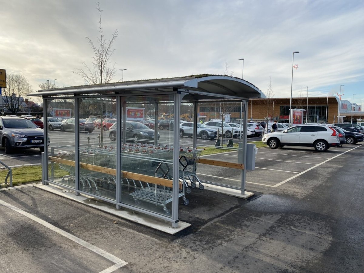 Ostoskärrykatos Light 4,5 m, uppo - tai pinta - asennus betoniharkoilla  - Lehtovuori