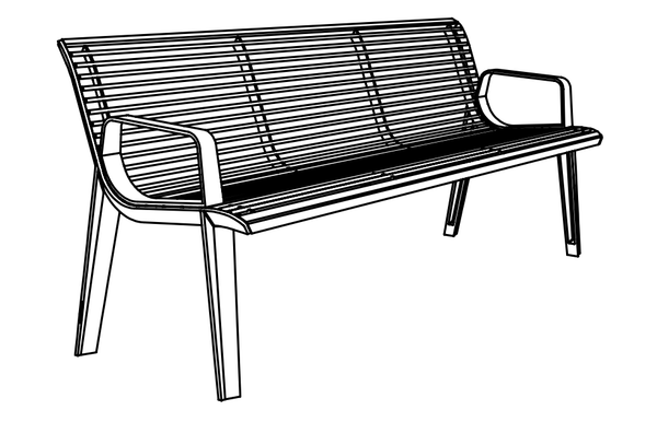 Puistonpenkki mmcité Emau EM256