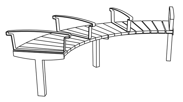 Puistonpenkki mmcité Vera Solo LVS615t