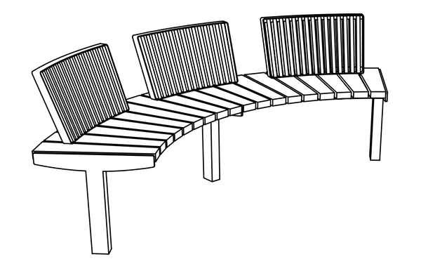 Puistonpenkki mmcité Vera Solo LVS630-a-t