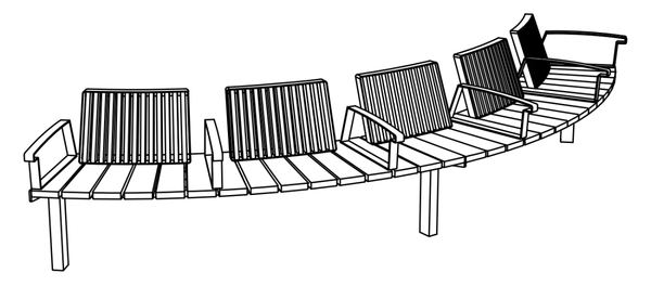 Puistonpenkki mmcité Vera Solo LVS675-e-t