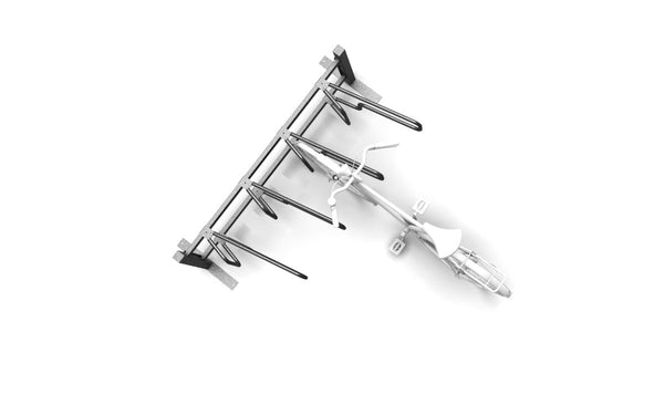 Pyöräteline CubiQ Standard, 1-puol, 4pp, välitys 500 mm, pinta-asennus