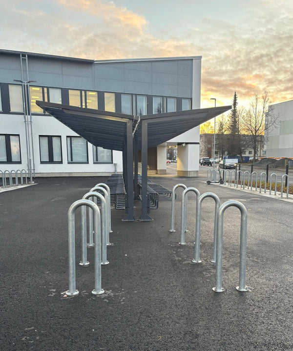 Runkolukittava pyöräteline U2, zn, L300xK900, pinta-asennus