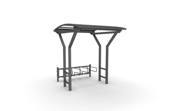 Pyöräkatos Vario 1, 2 m, 1-puol CubiQ Std -pyörätelineet, 4pp, uppoasennus