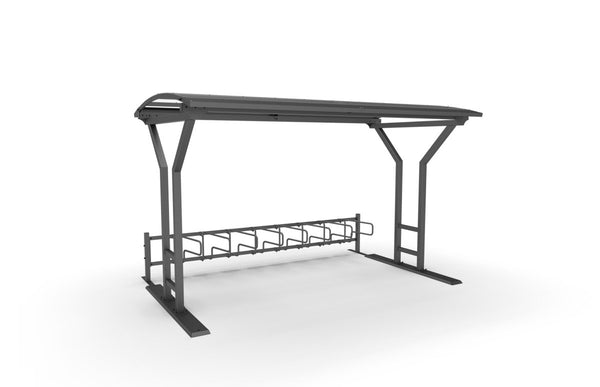 Pyöräkatos Vario 1, 4 m, 1-puol CubiQ Std -pyörätelineet, 8pp, pinta-asennus