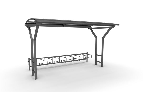 Pyöräkatos Vario 1, 4 m, 1-puol CubiQ Std -pyörätelineet, 8pp, uppoasennus