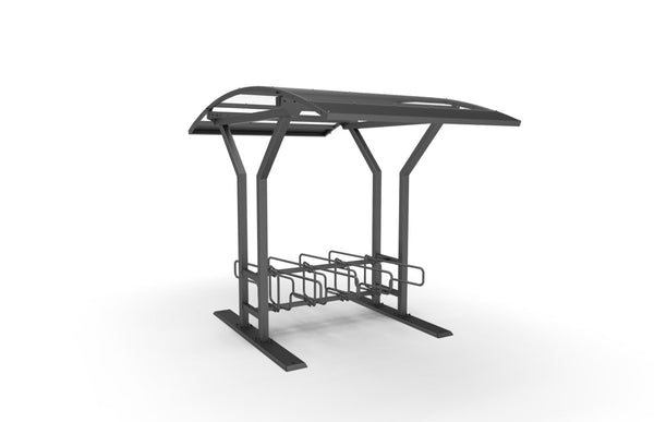 Pyöräkatos Vario 2, 2 m, 2-puol CubiQ Std -pyörätelineet, 8pp, pinta-asennus