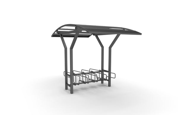 Pyöräkatos Vario 2, 2 m, 2-puol CubiQ Std -pyörätelineet, 8pp, uppoasennus