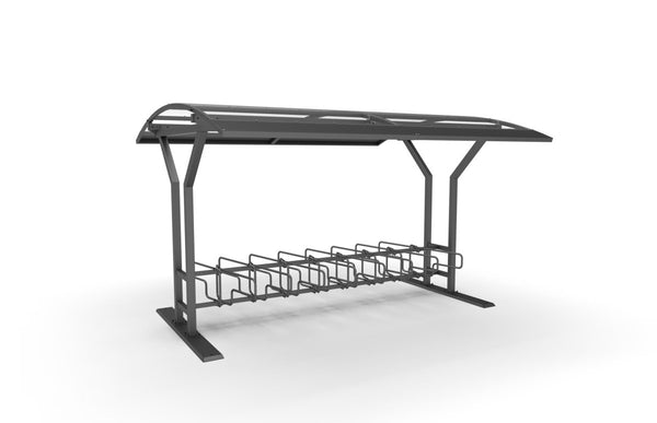 Pyöräkatos Vario 2, 4 m, 2-puol CubiQ Std -pyörätelineet, 16pp, pinta-asennus