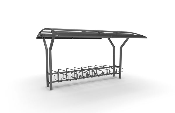 Pyöräkatos Vario 2, 4 m, 2-puol CubiQ Std -pyörätelineet, 16pp, uppoasennus